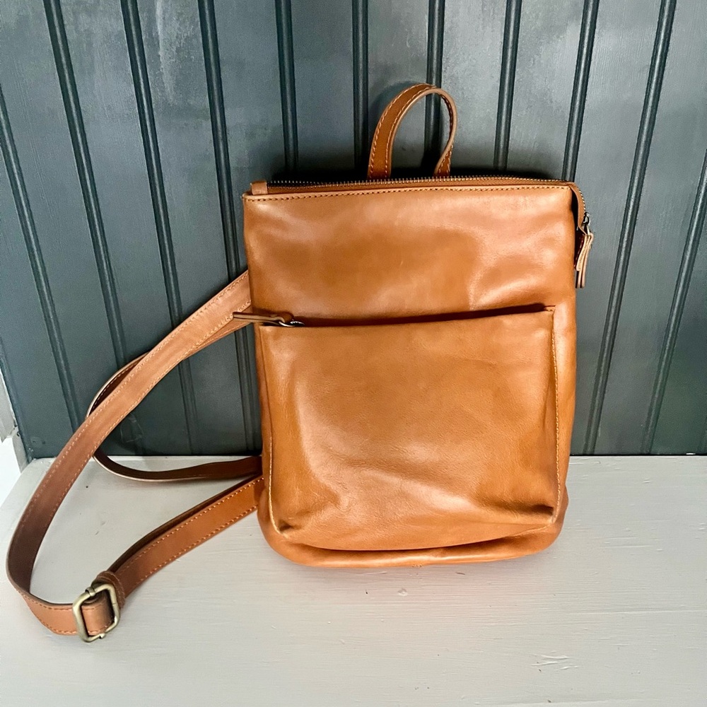 Andar Addison Camel Tan Leather Women's Backpack